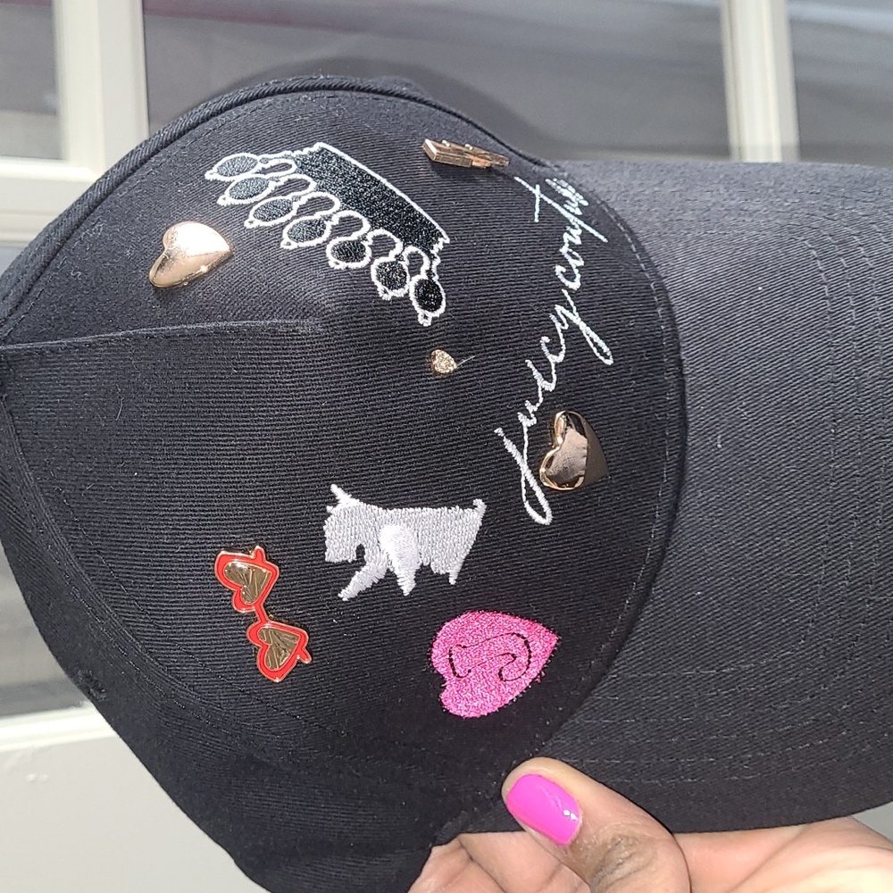 NWT Juicy Couture Black Cap with Embellishments - Picture 5 of 9